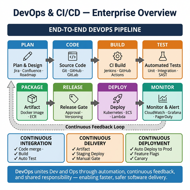 DevOps and CI/CD Enterprise Overview Diagram