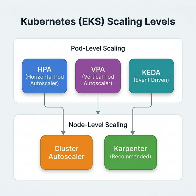 Kubernetes EKS Scaling Levels Diagram