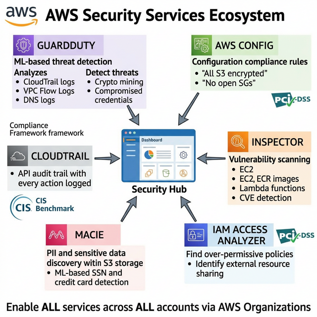 AWS Security Services Ecosystem Diagram